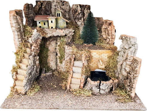 Capanna grotta con fontana e luci vuota per presepe natalizio in legno e sughero Casa e cucina/Decorazioni per interni/Addobbi e decorazioni per ricorrenze/Decorazioni natalizie/Presepi/Statuine e fondali per il presepe MagiediNatale.it - Altamura, Commerciovirtuoso.it