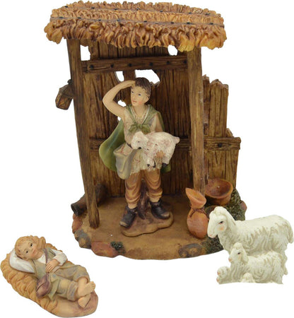 Capanna per presepe di natale con pastori e pecorelle h 17 cm Casa e cucina/Decorazioni per interni/Addobbi e decorazioni per ricorrenze/Decorazioni natalizie/Presepi/Statuine e fondali per il presepe MagiediNatale.it - Altamura, Commerciovirtuoso.it