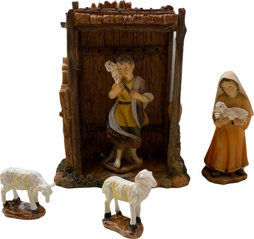 Capanna per presepe di natale con pastori e pecorelle h 17 cm Casa e cucina/Decorazioni per interni/Addobbi e decorazioni per ricorrenze/Decorazioni natalizie/Presepi/Statuine e fondali per il presepe MagiediNatale.it - Altamura, Commerciovirtuoso.it