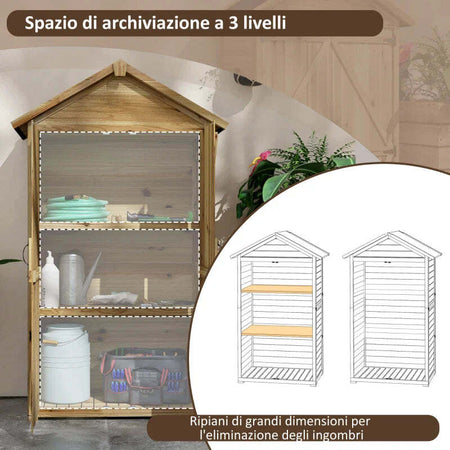 Capanno-Attrezzi-a-3-Ripiani-Rimovibili-con-Chiavistello,-in-Legno-di-Abete,-102x54x177-cm-DF484H-120V00NDDF4