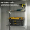 Capanno-Porta-Attrezzi-con-Ripiani-Regolabili-e-2-Finestre,-in-Acciaio-Zincato,-238x132x198.5-cm,-Grigio-Scuro-LK584H-114V00CGLK5
