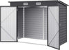 Capanno-Porta-Attrezzi-con-Ripiani-Regolabili-e-Chiavistello,-in-Acciaio-Zincato,-249x121x183-cm,-Grigio-UJ384H-118V00GYUJ3