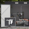 Capanno-Porta-Attrezzi-con-Ripiani-Regolabili-e-Chiavistello,-in-Acciaio-Zincato,-249x121x183-cm,-Grigio-UJ384H-118V00GYUJ3