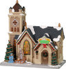 Cappella del vischio, edificio luminoso per villaggio di Natale in Porcellana‎ Casa e cucina/Decorazioni per interni/Addobbi e decorazioni per ricorrenze/Decorazioni natalizie/Oggettistica MagiediNatale.it - Altamura, Commerciovirtuoso.it