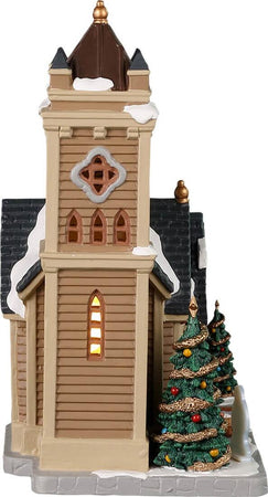 Cappella del vischio, edificio luminoso per villaggio di Natale in Porcellana‎ Casa e cucina/Decorazioni per interni/Addobbi e decorazioni per ricorrenze/Decorazioni natalizie/Oggettistica MagiediNatale.it - Altamura, Commerciovirtuoso.it