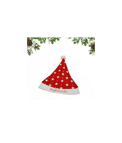 Cappellino Cappello Di Babbo Natale Per Bambini Con Stelline Addobbi Natalizi