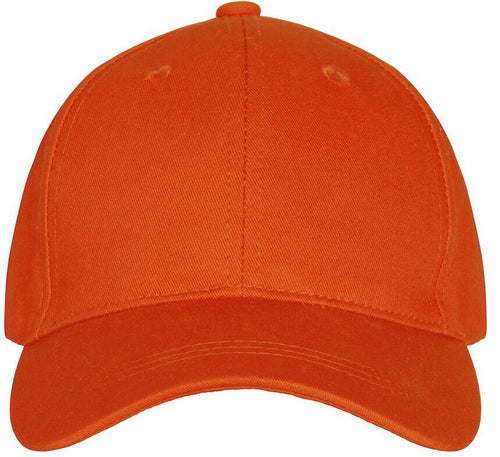 Cappellino Classic Arancio Cappellino con Visera 6 Pannelli Chiusura con Velcro Peso Medio