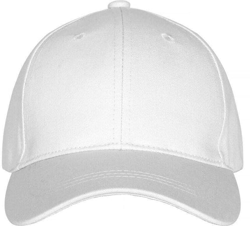 Cappellino Classic Bianco Cappellino con Visera 6 Pannelli Chiusura con Velcro Peso Medio