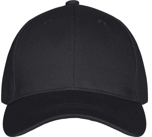 Cappellino Classic Nero Cappellino con Visera 6 Pannelli Chiusura con Velcro Peso Medio