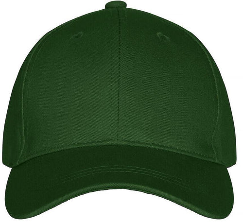 Cappellino Classic Verde Scuro Cappellino con Visera 6 Pannelli Chiusura con Velcro Peso Medio