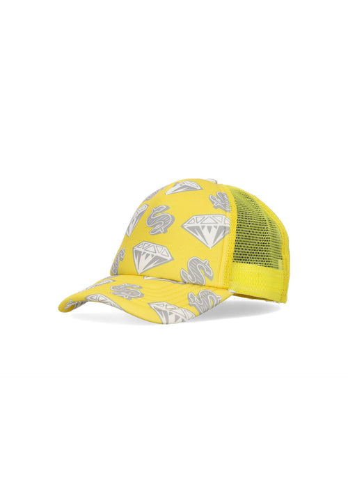 BILLIONAIRE BOYS CLUB Cappellino Visiera Curva Uomo Diamonds & Dollars Trucker Cap Yellow da uomo