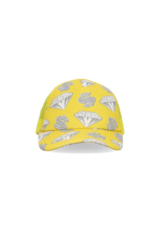 BILLIONAIRE BOYS CLUB Cappellino Visiera Curva Uomo Diamonds & Dollars Trucker Cap Yellow da uomo
