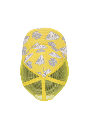 BILLIONAIRE BOYS CLUB Cappellino Visiera Curva Uomo Diamonds & Dollars Trucker Cap Yellow da uomo