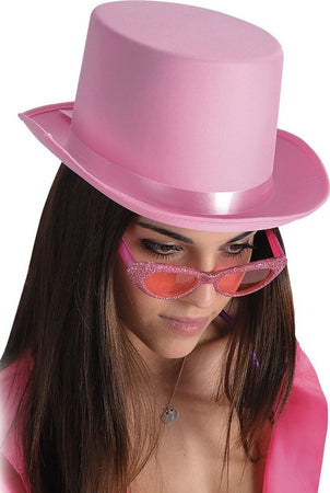 Cappello a Cilindro da Donna Rosa in Feltro con Fascia in Raso Moda/Donna/Abbigliamento/Accessori/Cappelli e cappellini/Bombette Kondorama - Martinsicuro, Commerciovirtuoso.it