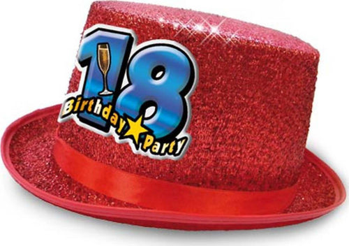 Cappello Cilindro Glitter Rosso con Applicazione Resinata 18 Anni Compleanno Casa e cucina/Hobby creativi/Articoli per feste e compleanni/Cappellini maschere e accessori/Cappelli Kondorama - Martinsicuro, Commerciovirtuoso.it
