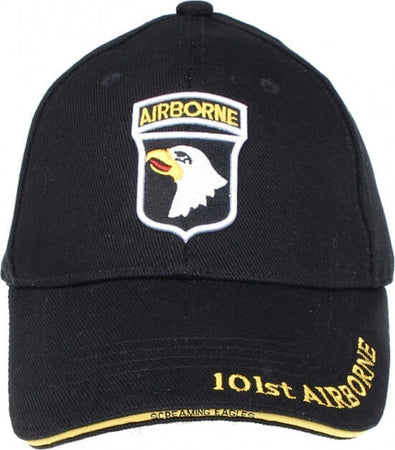 Cappello Unisex Frontino Airborne Nero Stemma Aquila in Cotone Con Visiera Moda/Uomo/Accessori/Cappelli e cappellini/Cappellini da baseball Il Distintivo - Pesaro, Commerciovirtuoso.it