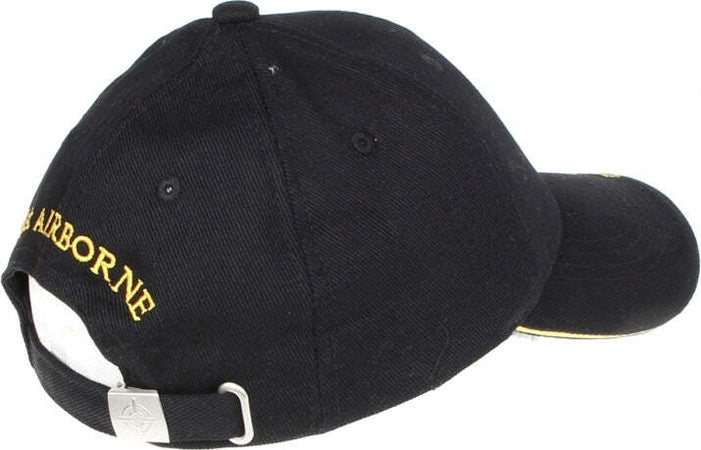 Cappello Unisex Frontino Airborne Nero Stemma Aquila in Cotone Con Visiera Moda/Uomo/Accessori/Cappelli e cappellini/Cappellini da baseball Il Distintivo - Pesaro, Commerciovirtuoso.it