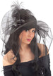 Cappello Vedova Nera Veletta Piume Rosa Cappello da Dama con Vela trasparente e Piume Rosa Giochi e giocattoli/Giochi d'imitazione e accessori di travestimento/Accessori per travestimento/Cappelli Kondorama - Martinsicuro, Commerciovirtuoso.it
