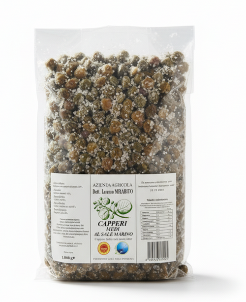 Capperi Medi Dop Sottosale Di Salina In 3 Buste Da 1 Kg cadauna Azienda Agricola Dott. Lorenzo Mirabito