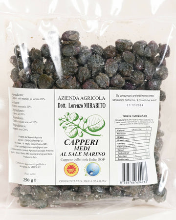 Capperi Medi Dop Sottosale Di Salina in 3 Buste Da 250g cadauna Azienda Agricola Dott. Lorenzo Mirabito