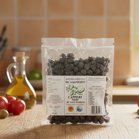 Capperi Medi Dop Sottosale Di Salina in 3 Buste Da 250g cadauna Azienda Agricola Dott. Lorenzo Mirabito