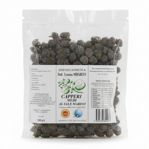 Capperi Medi Dop Sottosale Di Salina in 3 Buste Da 250g cadauna Azienda Agricola Dott. Lorenzo Mirabito