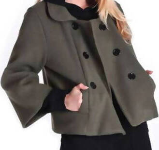 Cappotto Donna Doppiopetto Verde Cappotto Casual Con Tasche in Panno Verde Giacca Invernale Corta Dettaglio Bottoni Neri E Collo Rotondo Tg.M Moda/Donna/Abbigliamento/Giacche e cappotti/Cappotti L’Orchidea - Siderno, Commerciovirtuoso.it