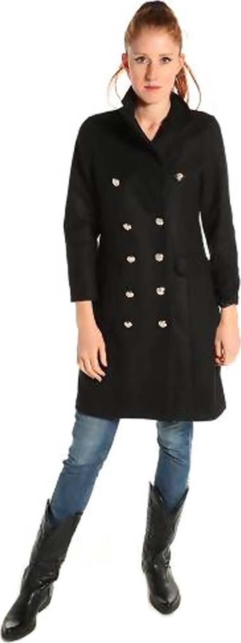 Cappotto Doppiopetto Nero Donna Lungo Svasato Invernale Taglia M Cappotto Donna L'Orchidea - Siderno, Commerciovirtuoso.it