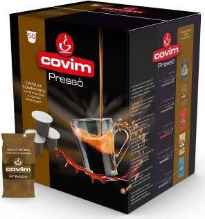 50 capsule Orocrema Covim Caffè in Capsule Pressò capsule compatibili Nespresso miscela Orocrema confezione da 50 pz capsule caffè Non solo alimenti - Albano Laziale, Commerciovirtuoso.it