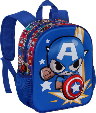 CAPTAIN-AMERICA-ZAINO-ZAINETTO-SCUOLA-ASILO-BLU-3D-PICCOLO-CAPITAN-AMERICA-PUNCH