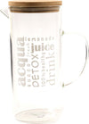 Caraffa in vetro borosilicato con tappo in Bamboo da 1300mL da 16.5 x 10 x h 22.5 cm Casa e cucina/Stoviglie/Bicchieri e cristalli/Brocche carraffe e decanter/Brocche e caraffe La Zappa - Altamura, Commerciovirtuoso.it