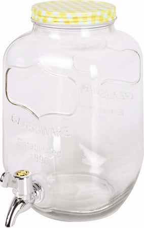 Caraffa in vetro dispenser porta bevande barattolo con rubinetto 4 lt