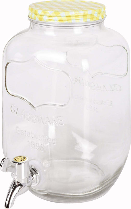 Caraffa in vetro dispenser porta bevande barattolo con rubinetto 4 lt