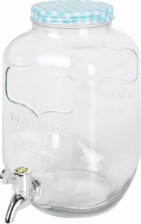 Caraffa in vetro dispenser porta bevande barattolo con rubinetto 4 lt