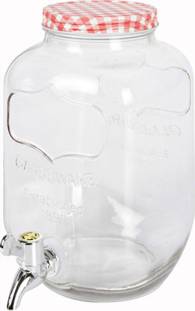Caraffa in vetro dispenser porta bevande barattolo con rubinetto 4 lt
