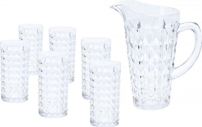 Caraffa In Vetro Trasparente Con Beccuccio E Manico, Set Caraffa + 6 Bicchieri In Vetro Casa e cucina/Stoviglie/Bicchieri e cristalli/Brocche carraffe e decanter/Brocche e caraffe La Zappa - Altamura, Commerciovirtuoso.it