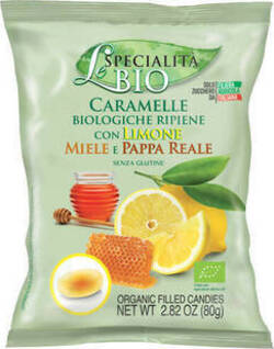 Caramelle biologiche con limone, miele e pappa reale 80g