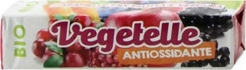 Caramelle biologiche di frutta antiossidante 45g che uniscono la naturale dolcezza della frutta alle proprietà benefiche della verdura. bio, gluten-free, vegan, con sciroppo di riso.