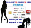 Smart Card Tessera TV per Adulti Viaccess Abbonamento Redlight Superchic 14 Canali Astra Hotbird 12 Mesi