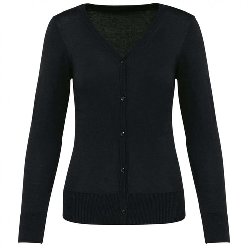 Cardigan Donna Nero Cotone Supima® Maglioncino con Bottoni Puro Cotone