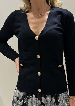 Cardigan nero Moda/Donna/Abbigliamento/Maglioni e cardigan/Cardigan Kanal 32 - Santa Maria di Licodia, Commerciovirtuoso.it