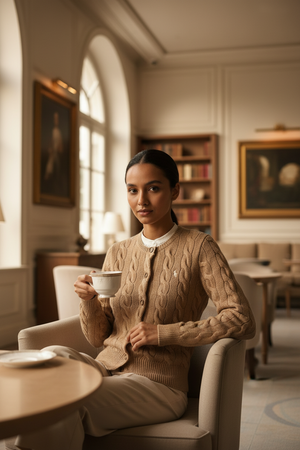 Cardigan Ralph Lauren Donna Trecce Con Logo E Bottoni