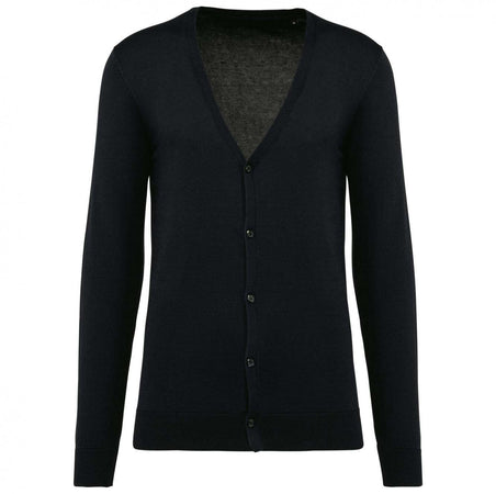 Cardigan Uomo Nero Cotone Supima® Maglioncino con Bottoni Puro Cotone