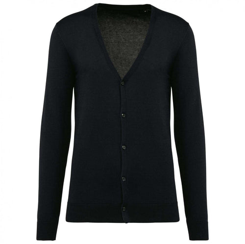 Cardigan Uomo Nero Cotone Supima® Maglioncino con Bottoni Puro Cotone