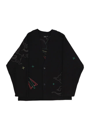 DOLLY NOIRE Cardigan Uomo Rayquaza Kimono Black da uomo