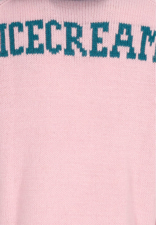 ICE CREAM Cardigan Uomo Running Dog Knitted Zip Through Hooded Pink da uomo