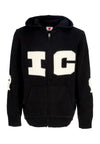 ICE CREAM Cardigan Uomo Running Dog Knitted Zip Through Hoodie Black da uomo