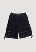 UNTITLED ARTWORKS Cargo Shorts Washed Blk da uomo