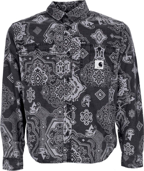 CARHARTT-WIP-Camicia-Manica-Lunga-Donna-L/s-Verse-Shirt-Black-Heavy-Stone-Wash-da-donna
