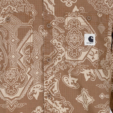 CARHARTT-WIP-Camicia-Manica-Lunga-Donna-L/s-Verse-Shirt-Hamilton-Brown-Heavy-Stone-Wash-da-donna